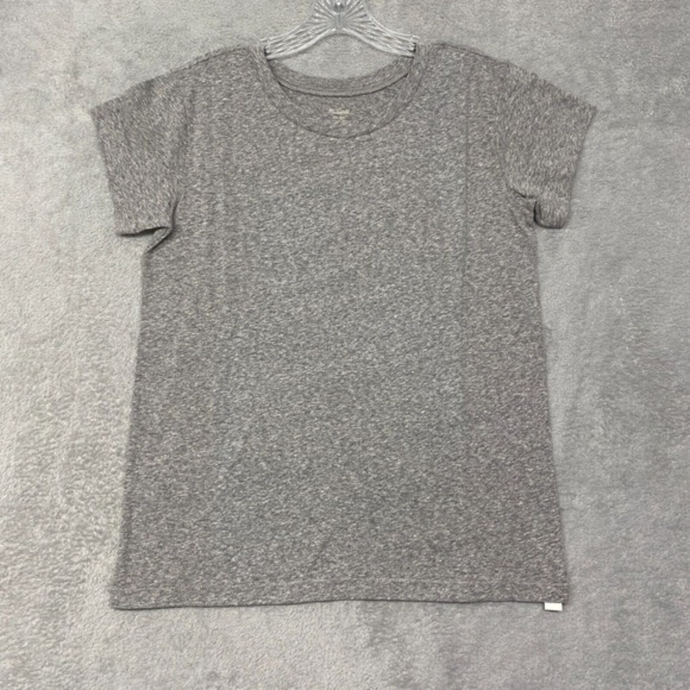 Madewell Shirt Womens Extra Small Gray Cotton Short Sleeve Crew Neck G3593‎
